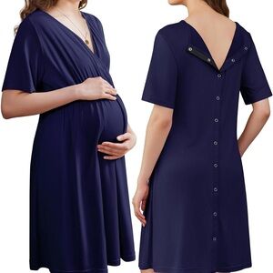 Navy Maternity Gown